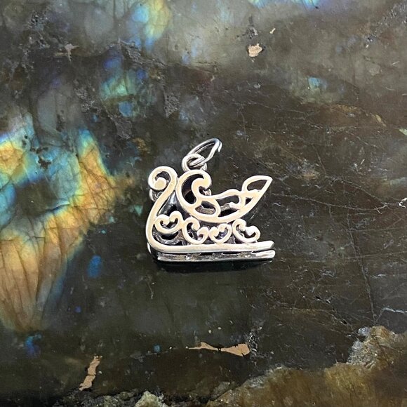 VTG Jezlaine Sterling Silver 925 3 Dimensional Christmas Santa's Sleigh Charm - Picture 4 of 16